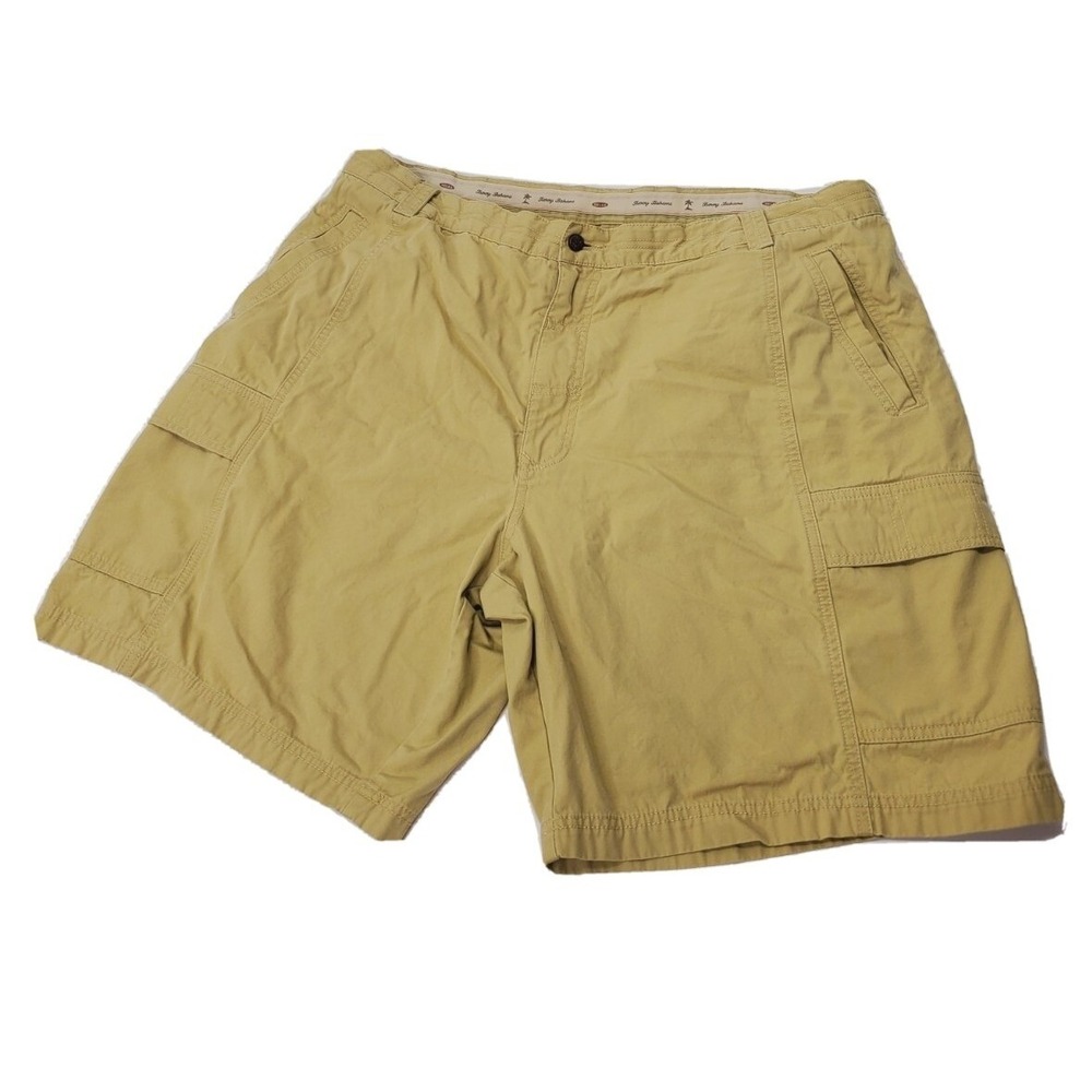 Tommy Bahama Mens Khaki Tan Cotton Cargo Shorts Size 40 Classic Utility Casual